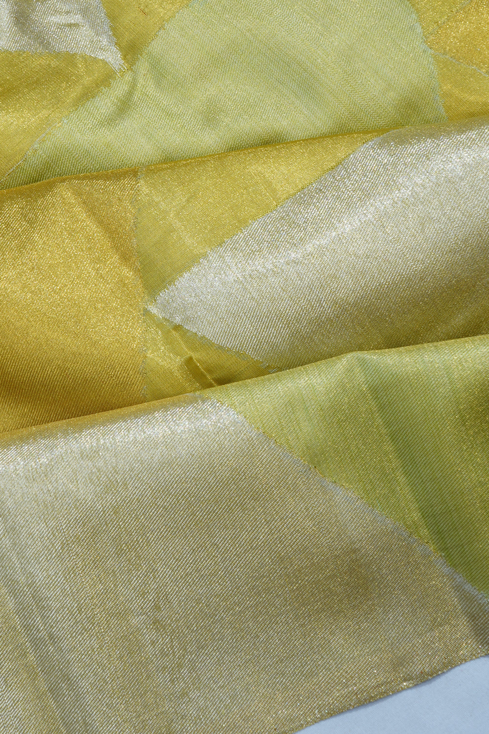 Kanchipuram Silk Tissue Geometrical Brocade Multicolour Gold Saree