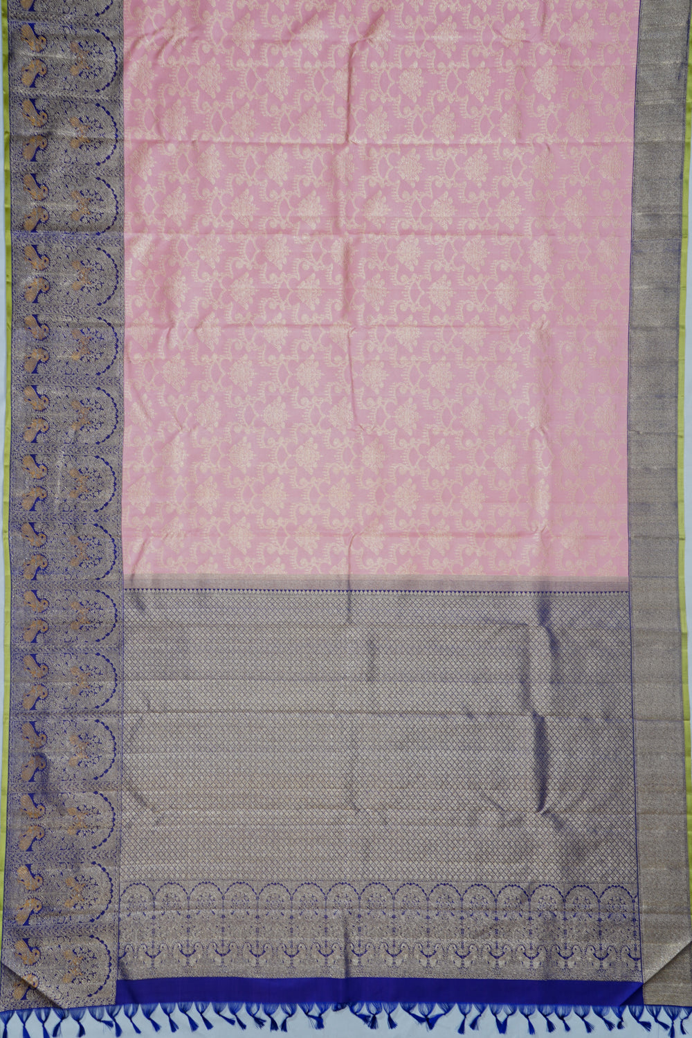 Kanchipuram Silk Brocade Baby Pink Saree