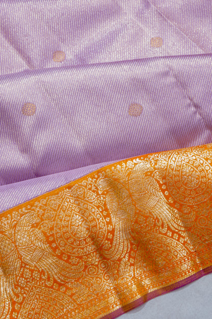 Kanchipuram Silk Brocade Lavender Saree