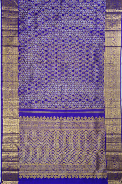 Kanchipuram Silk Brocade Dark Blue Saree