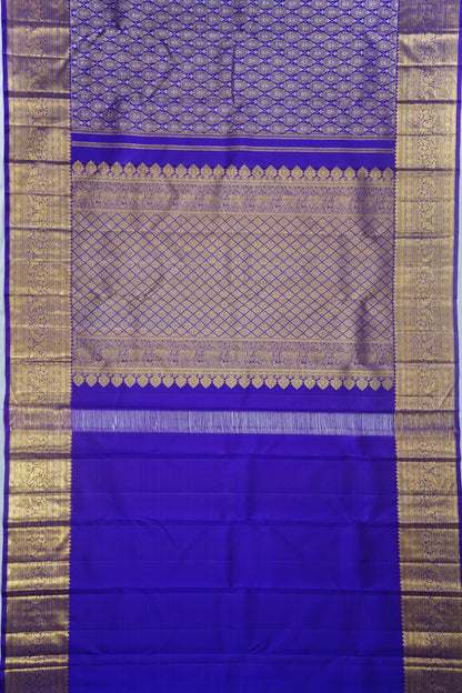 Kanchipuram Silk Brocade Dark Blue Saree