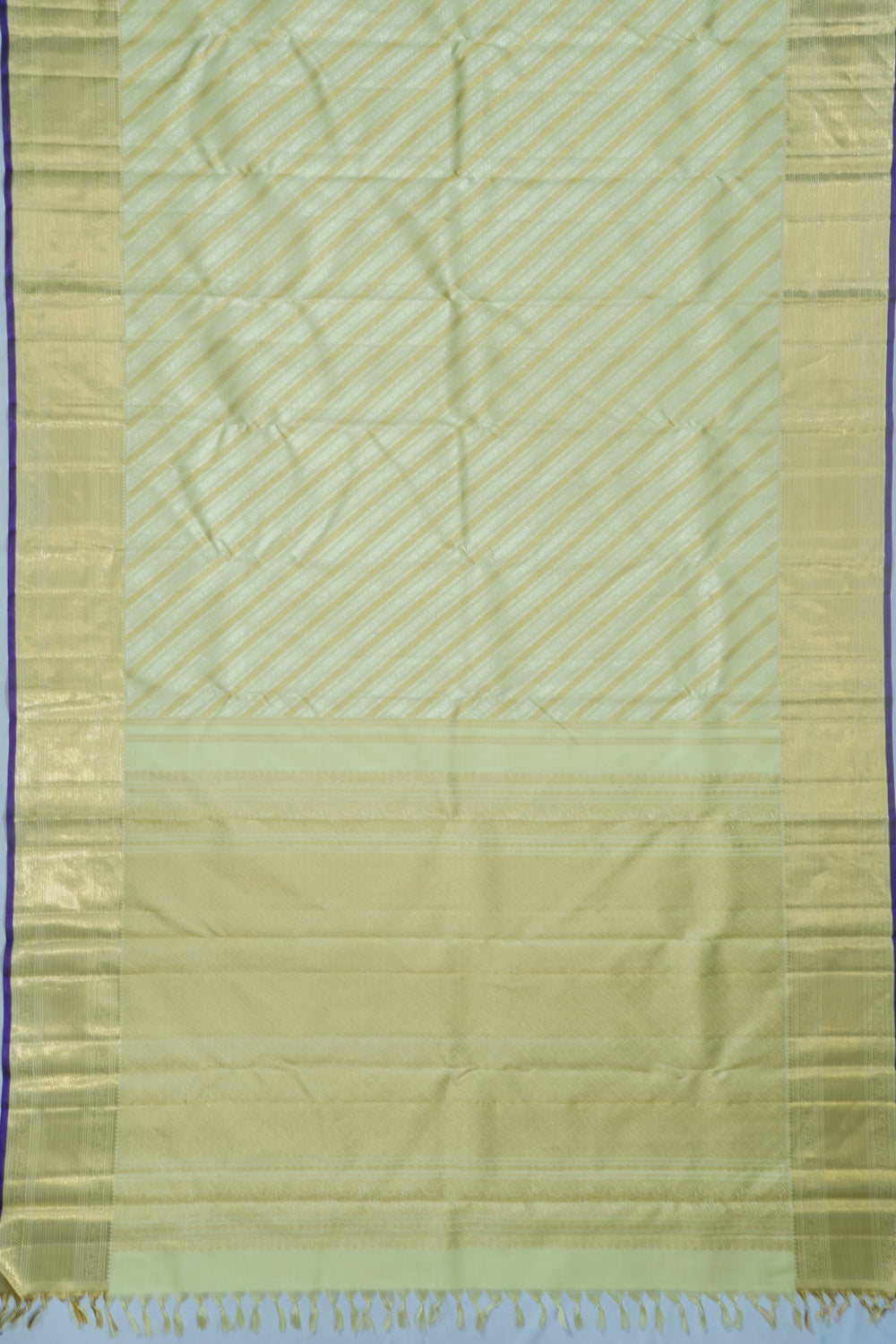 Kanchipuram Silk Brocade Pista Green Saree