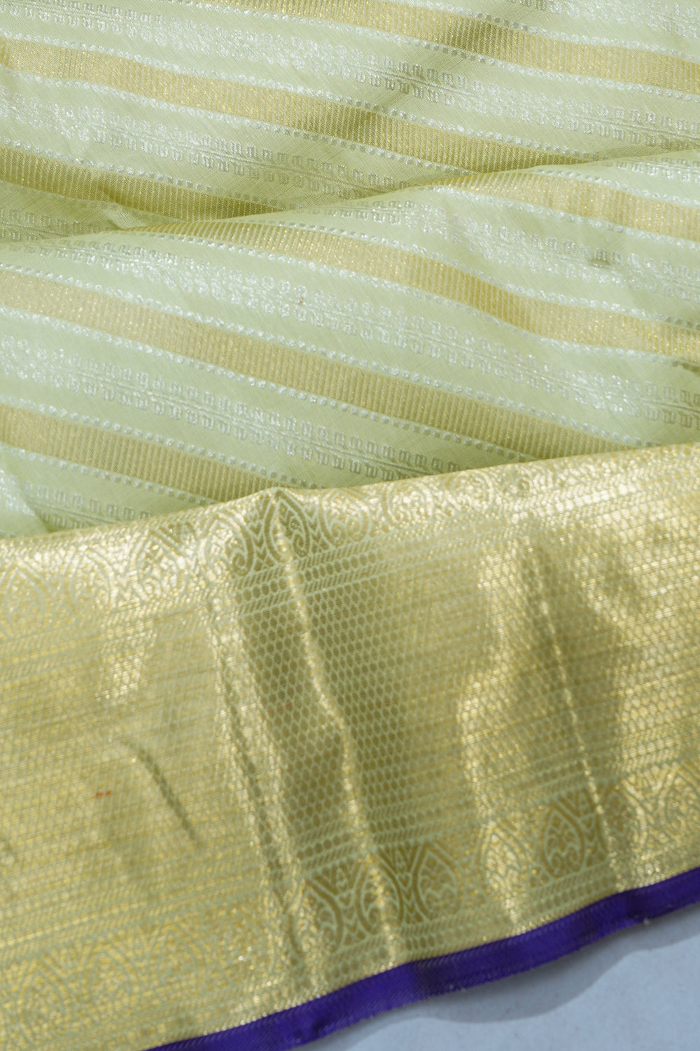 Kanchipuram Silk Brocade Pista Green Saree