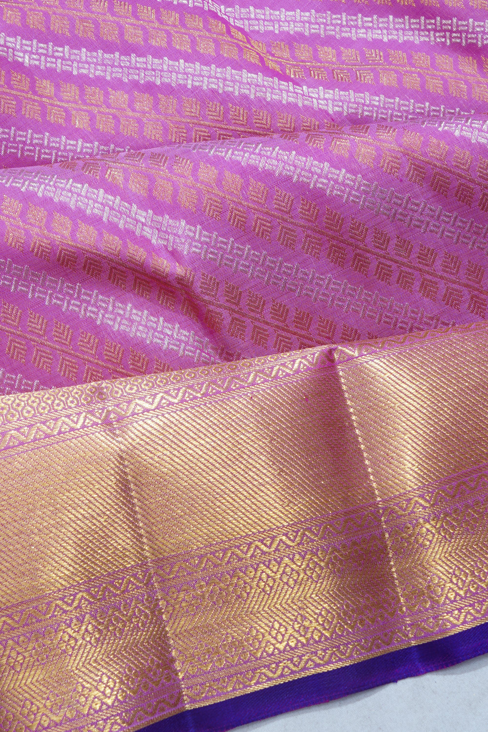 Kanchipuram Silk Brocade Pink Saree