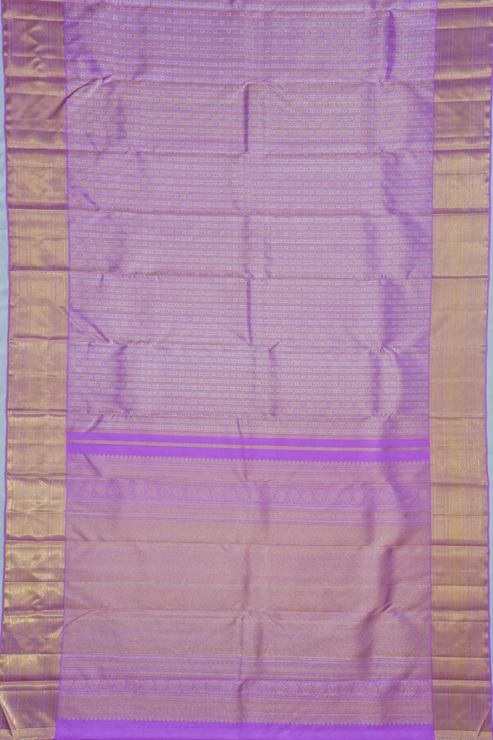 Kanchipuram Silk Tissue Brocade Lavender Saree