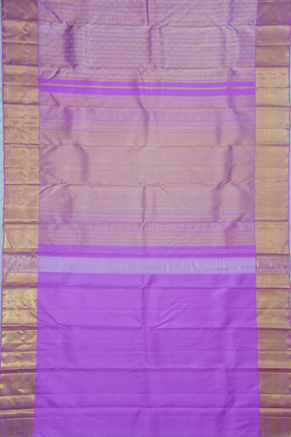 Kanchipuram Silk Tissue Brocade Lavender Saree