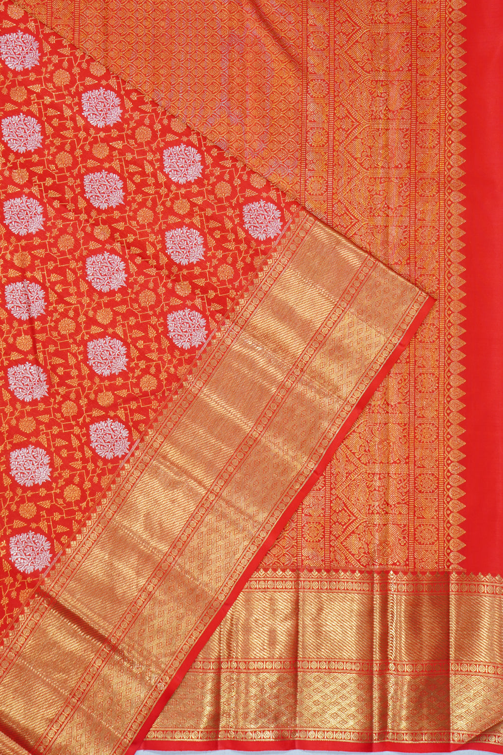 Kanchipuram Silk Brocade Red Saree