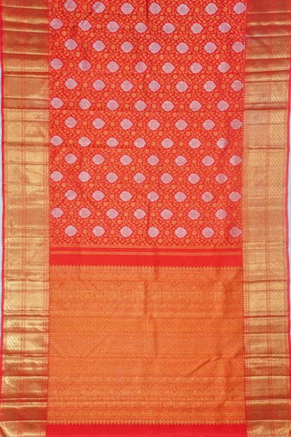 Kanchipuram Silk Brocade Red Saree