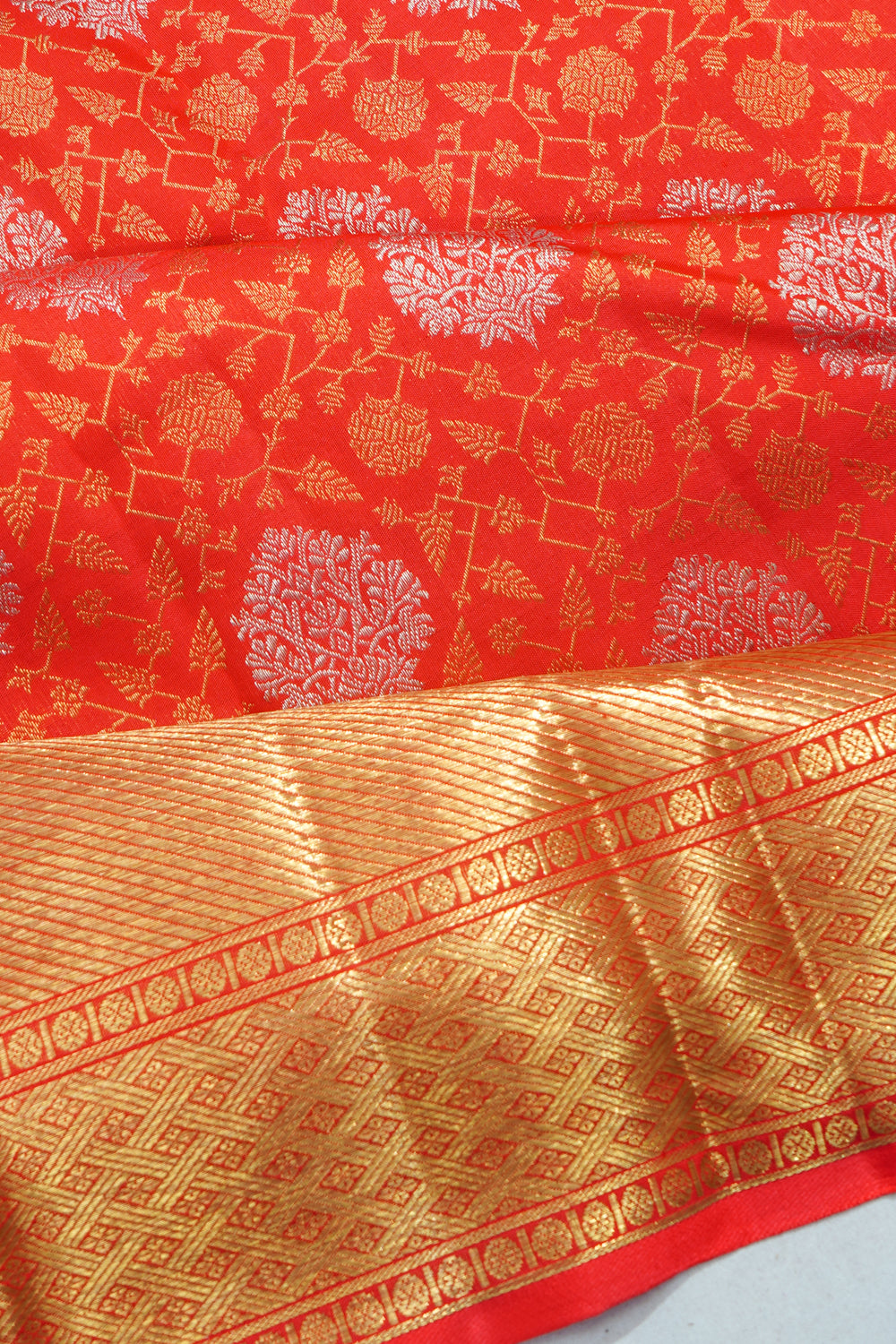 Kanchipuram Silk Brocade Red Saree