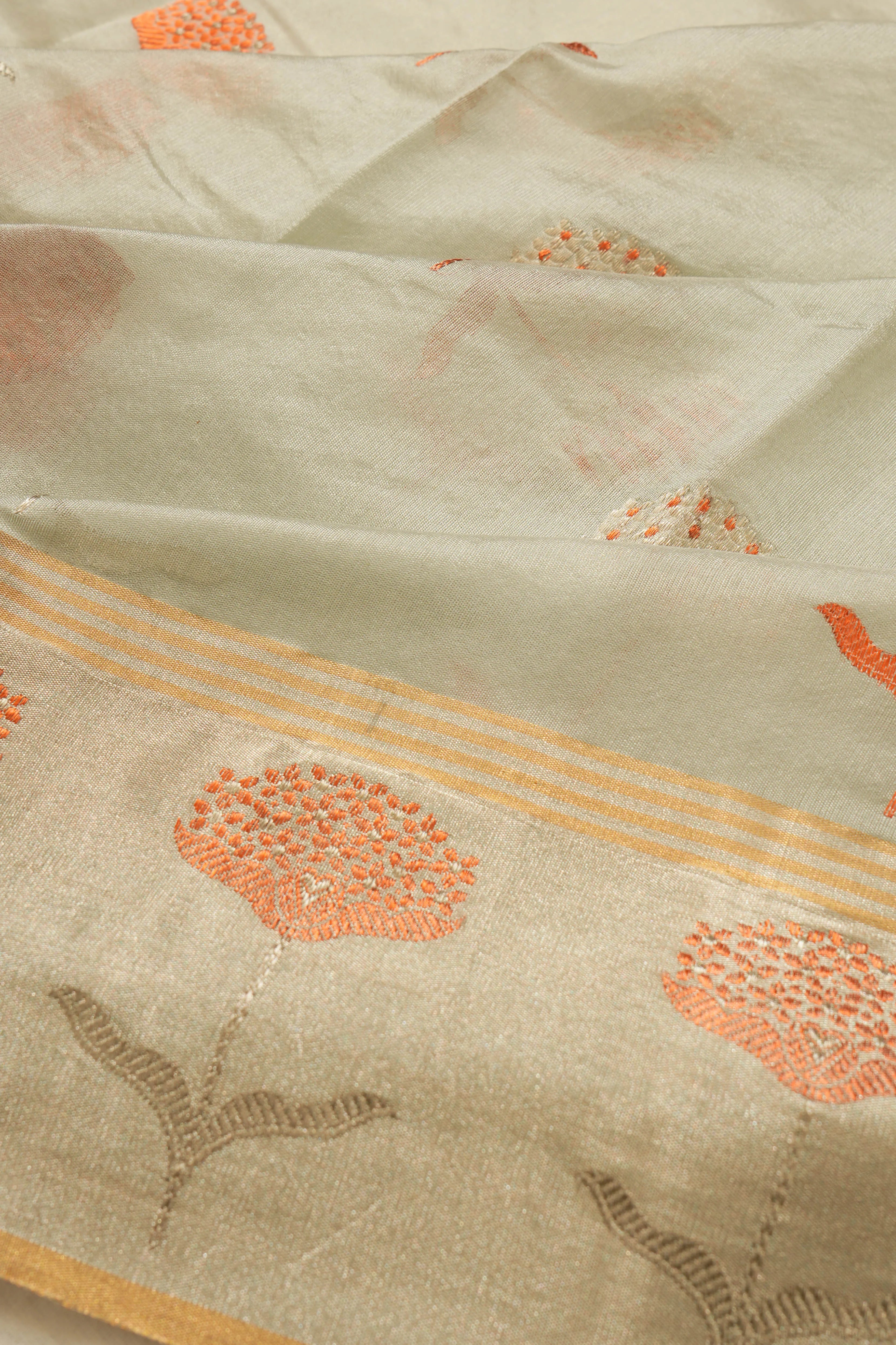 Chanderi Silk Butta Pastel Blue Saree