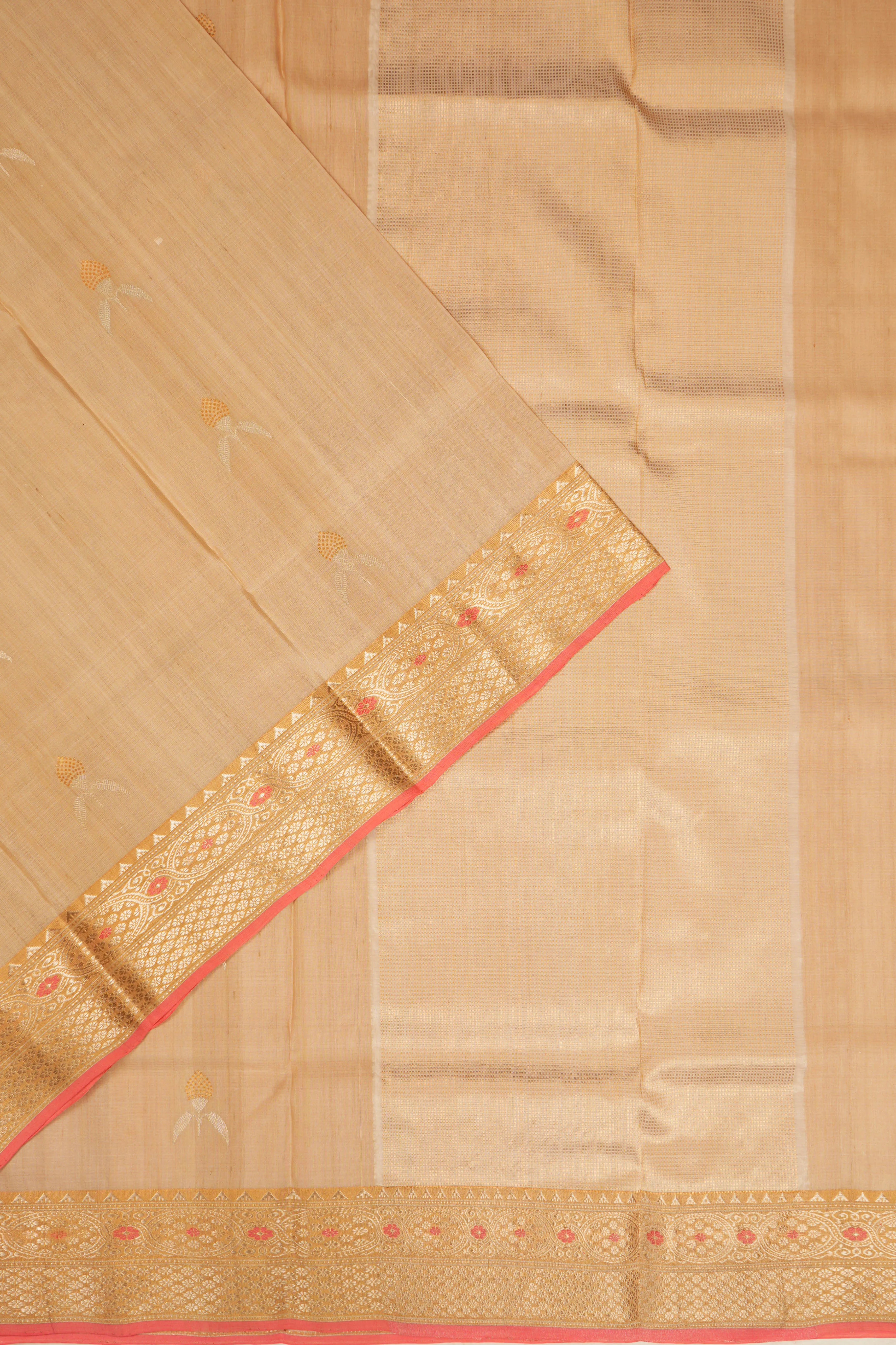 Banarasi Katan Silk Butta Beige Saree