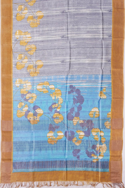 Kankatala Tussar Printed Grey Saree g2