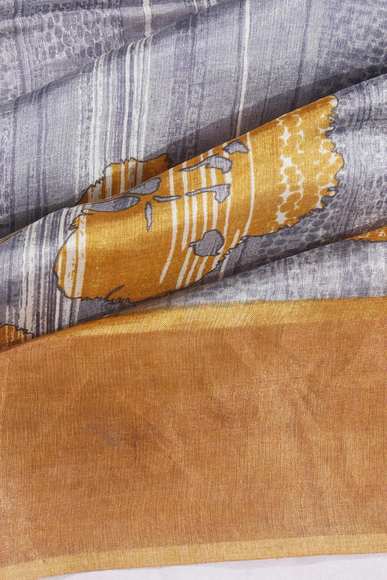 Kankatala Tussar Printed Grey Saree g2