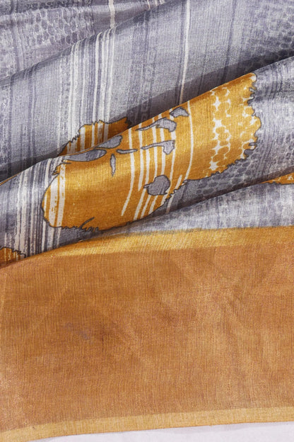 Kankatala Tussar Printed Grey Saree g2