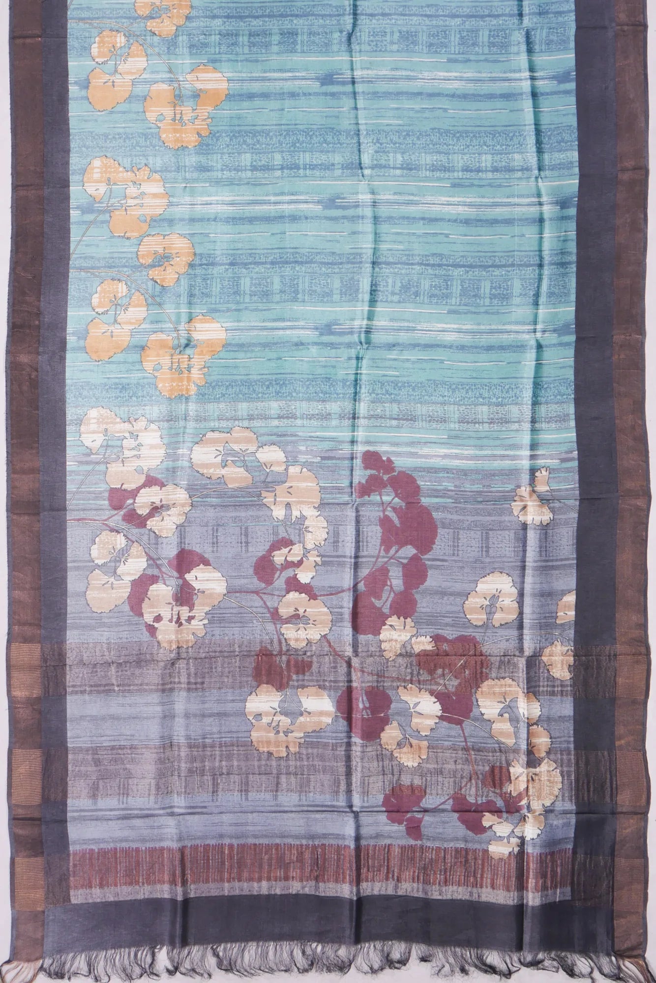 Kankatala Tussar Printed Pastel Blue Saree g2