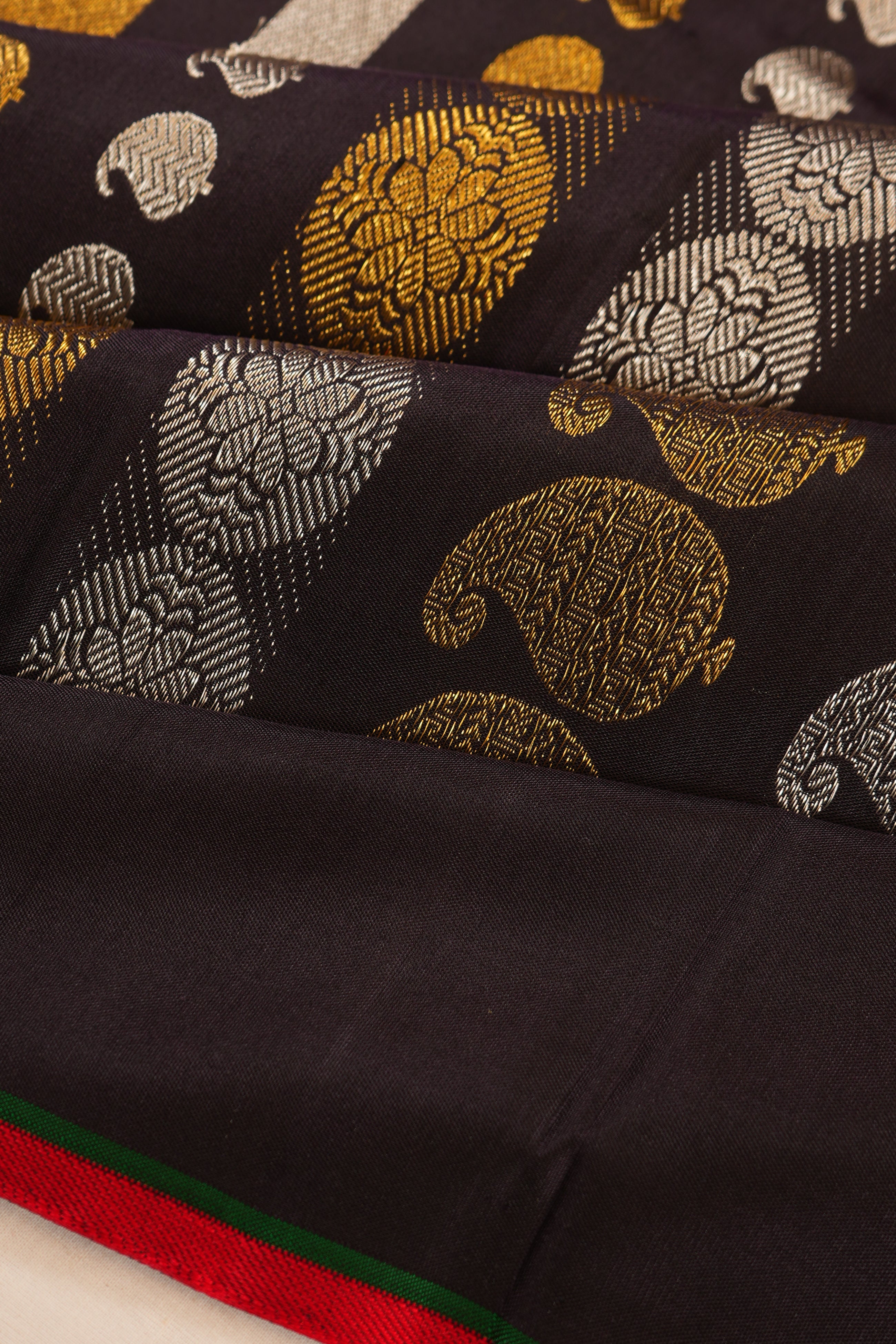 Kanchipuram Silk Brocade Black Saree