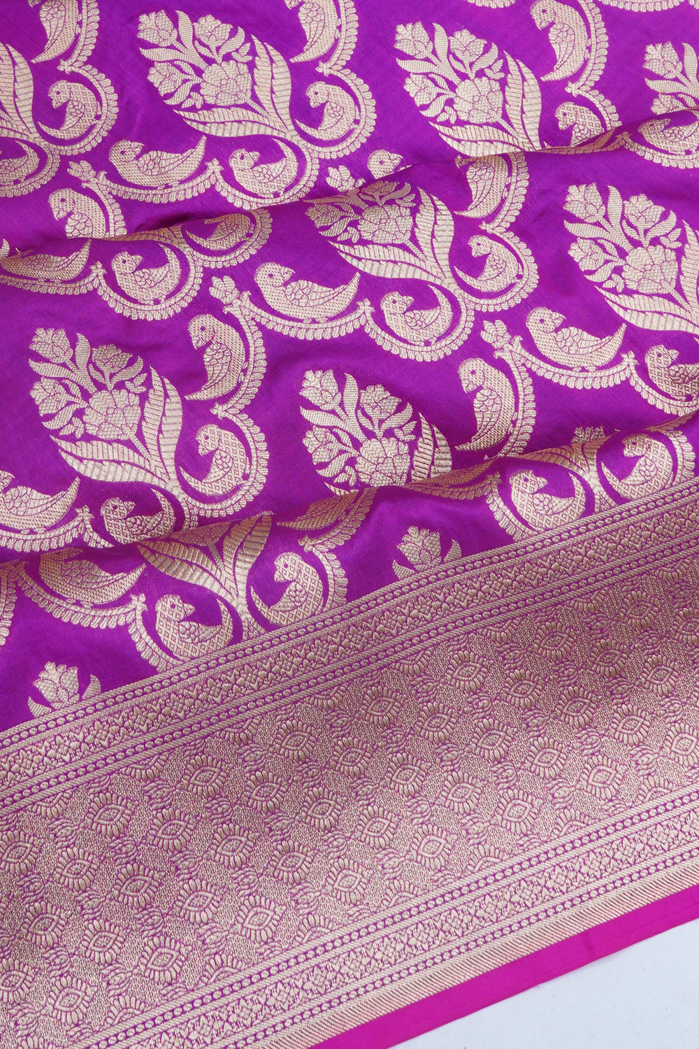 Banarasi Silk Brocade Violet Saree