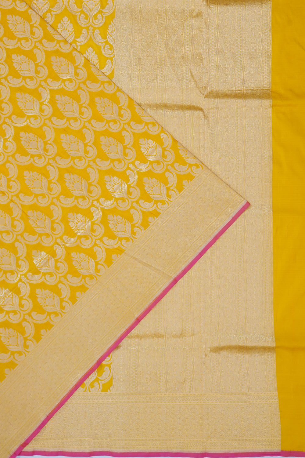 Banarasi Silk Brocade Yellow Saree
