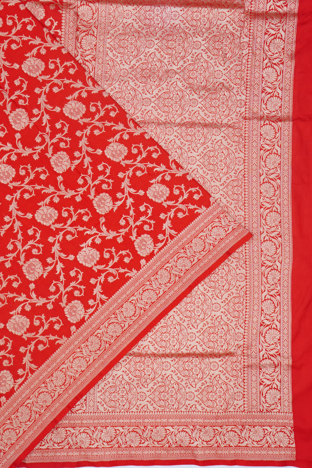 Banarasi Silk Jaal Red Saree
