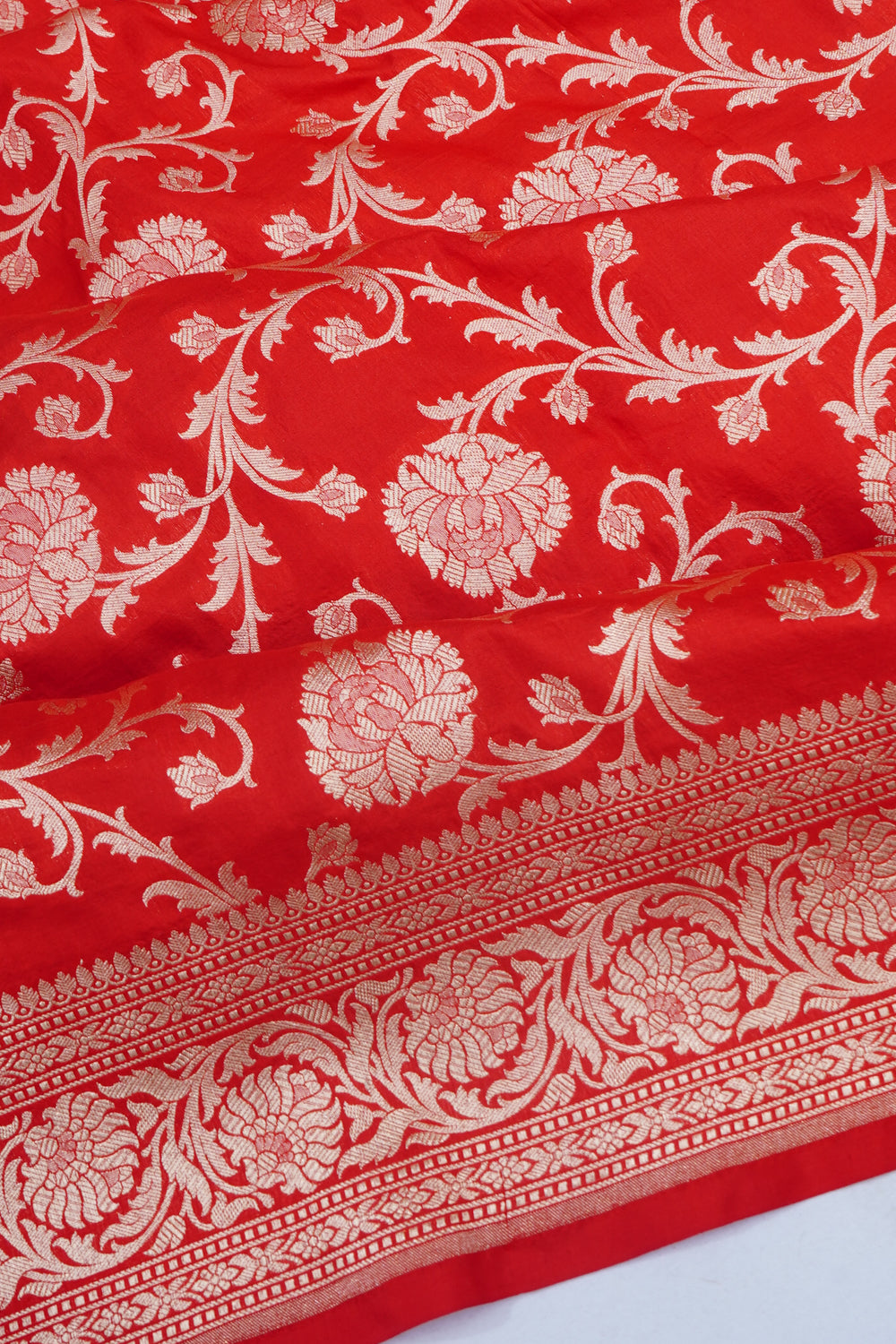 Banarasi Silk Jaal Red Saree