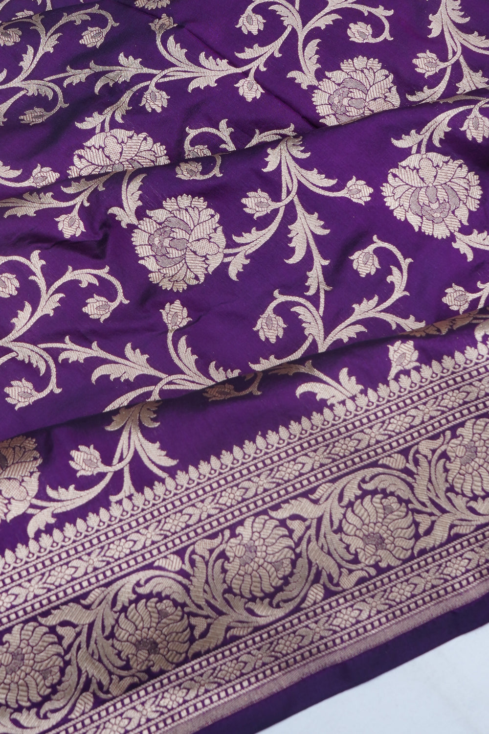Banarasi Silk Jaal Purple Saree