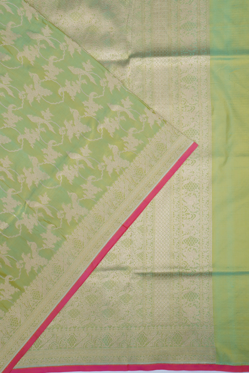 Banarasi Silk Jaal Pastel Green Saree