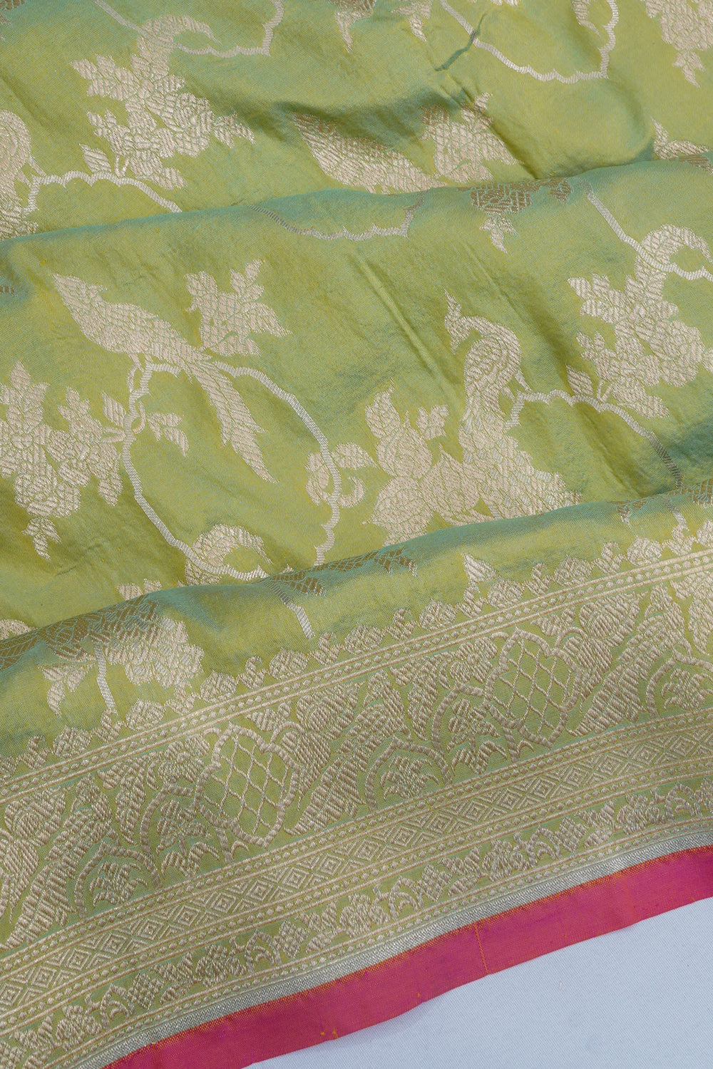 Banarasi Silk Jaal Pastel Green Saree