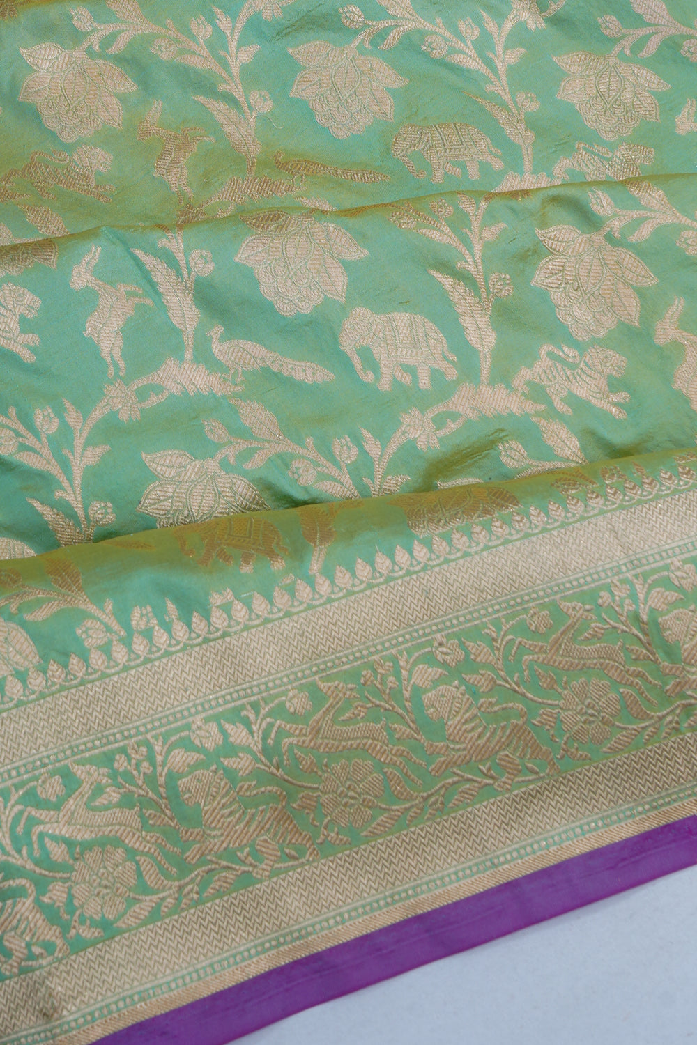 Banarasi Silk Brocade Green Saree