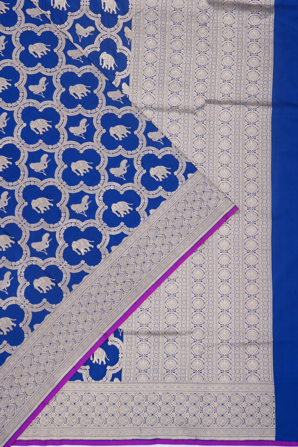 Banarasi Silk Brocade Royal Blue Saree