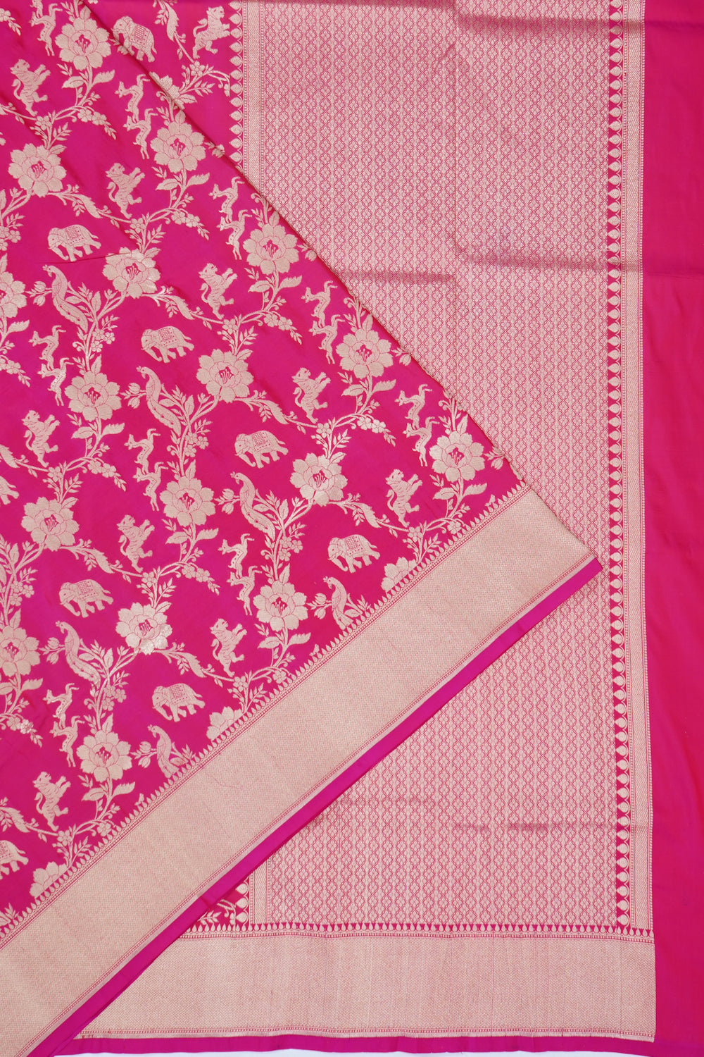 Banarasi Silk Jaal Pink Saree