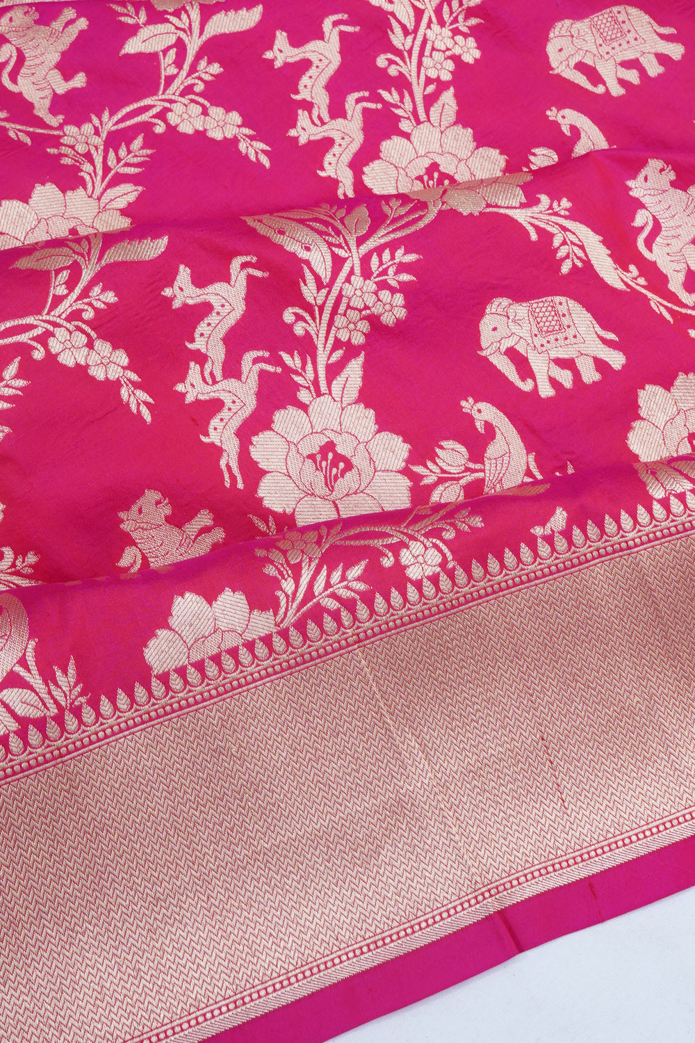 Banarasi Silk Jaal Pink Saree