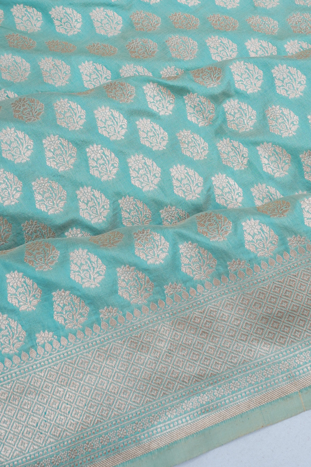 Banarasi Silk Brocade Sky Blue Saree