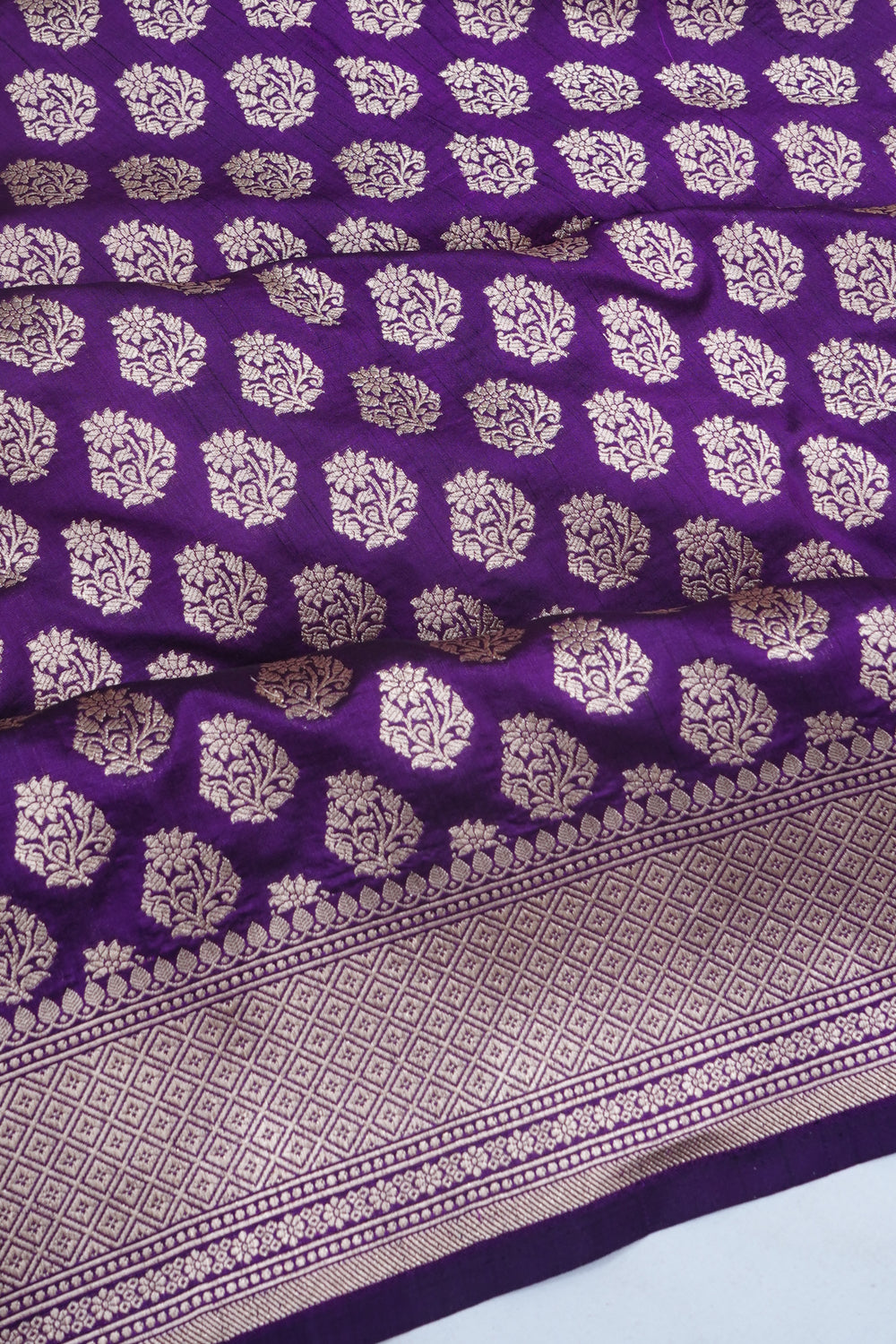 Banarasi Silk Brocade Violet Saree