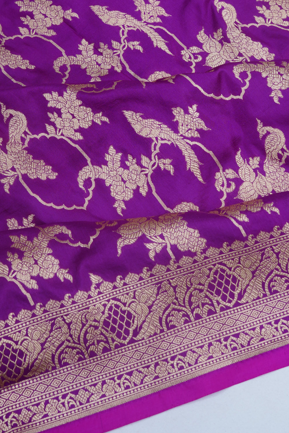 Banarasi Silk Jaal Violet Saree