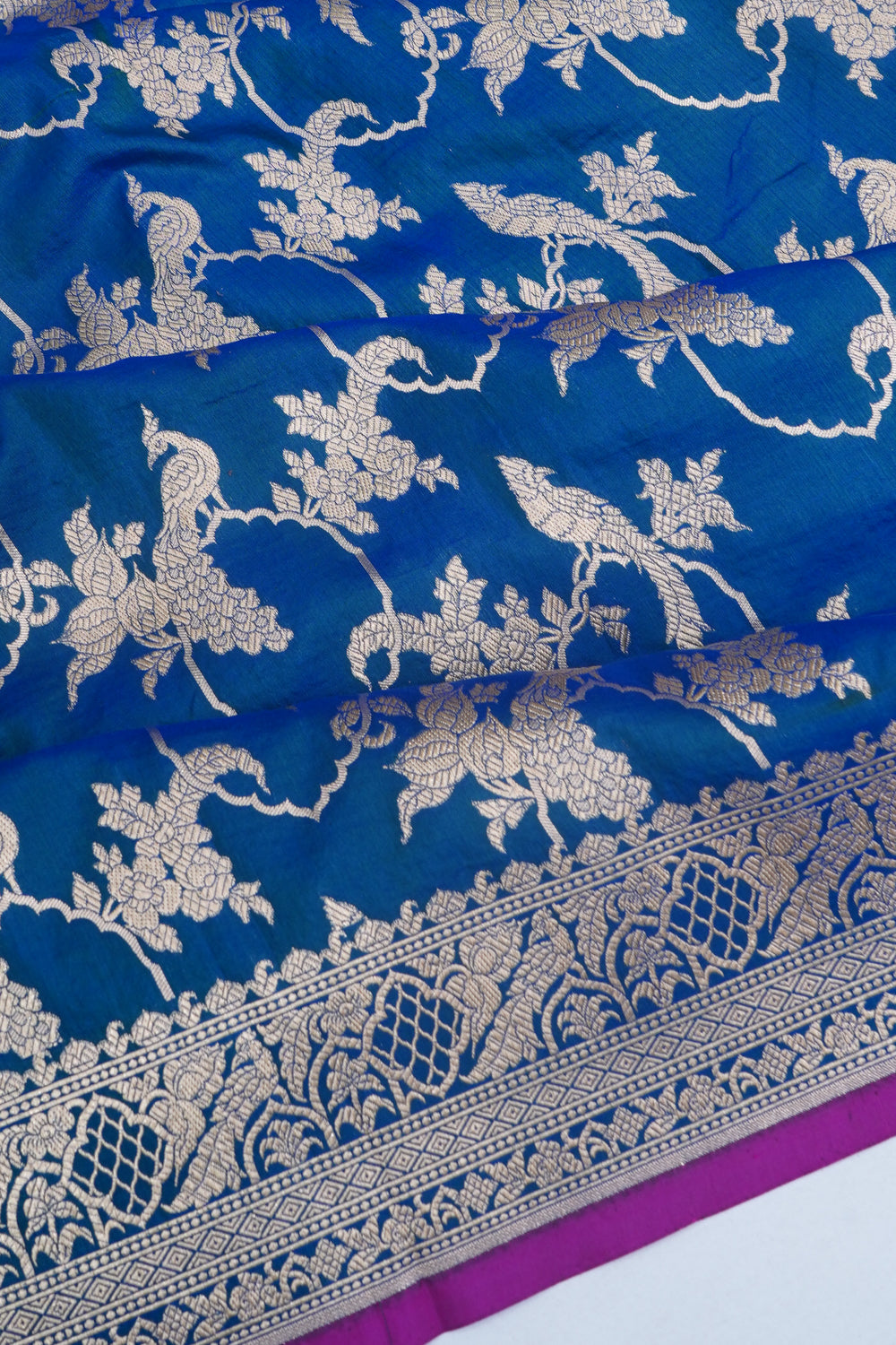 Banarasi Silk Jaal Royal Blue Saree