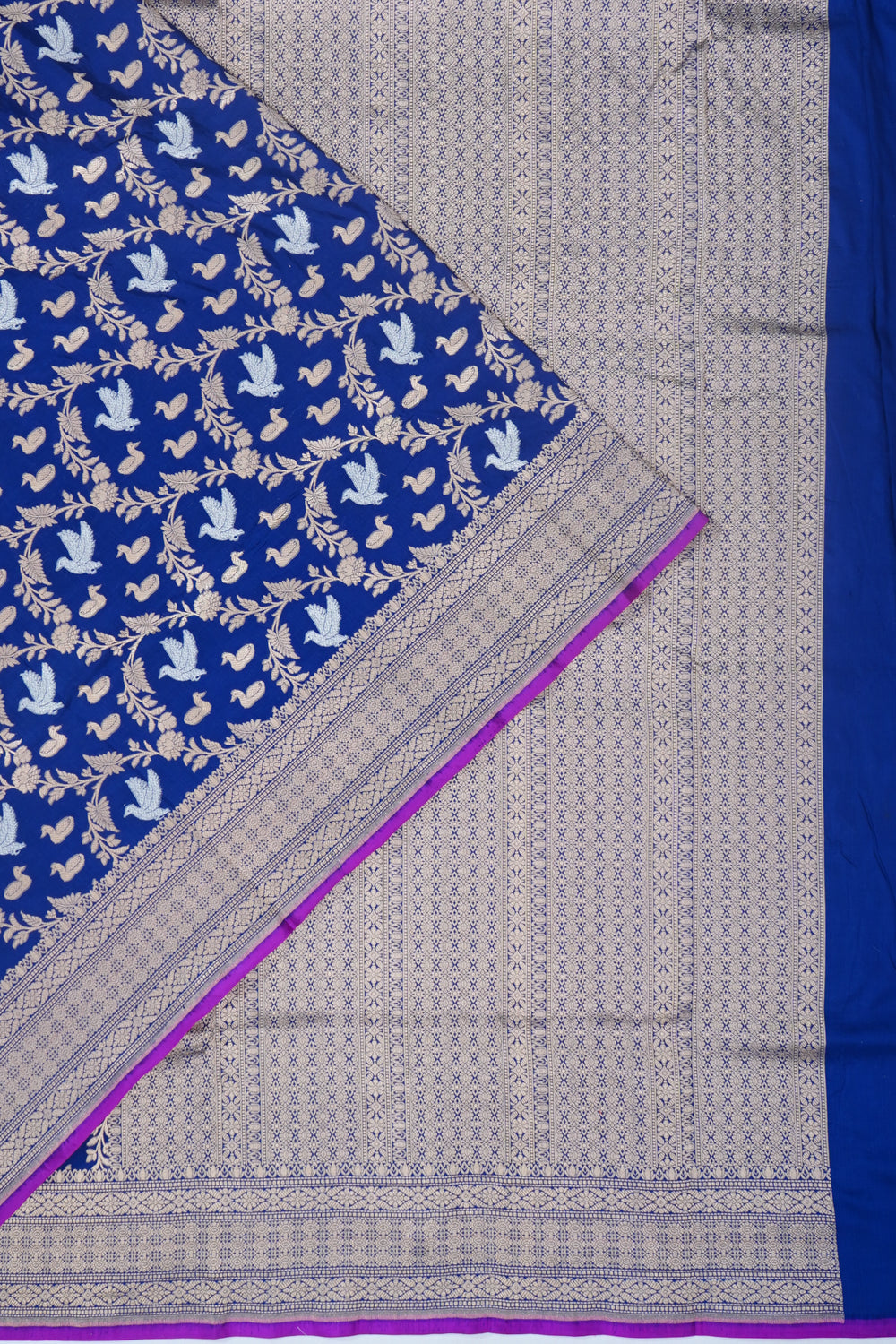 Banarasi Silk Brocade Dark Blue Saree