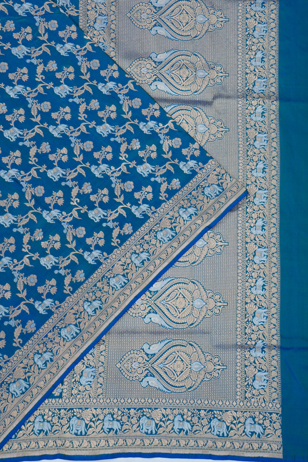 Banarasi Silk Jaal Royal Blue Saree
