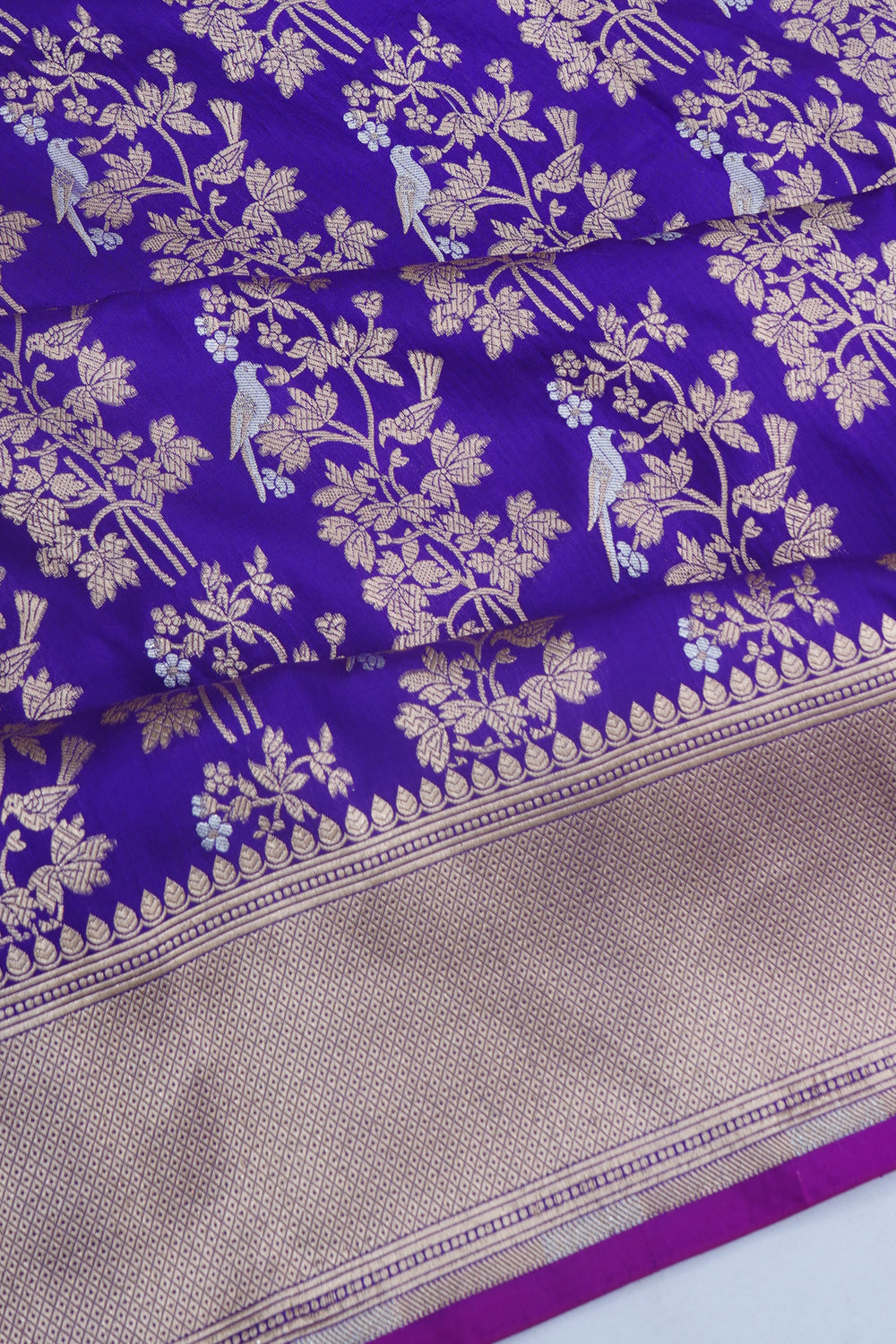 Banarasi Silk Brocade Purple Saree