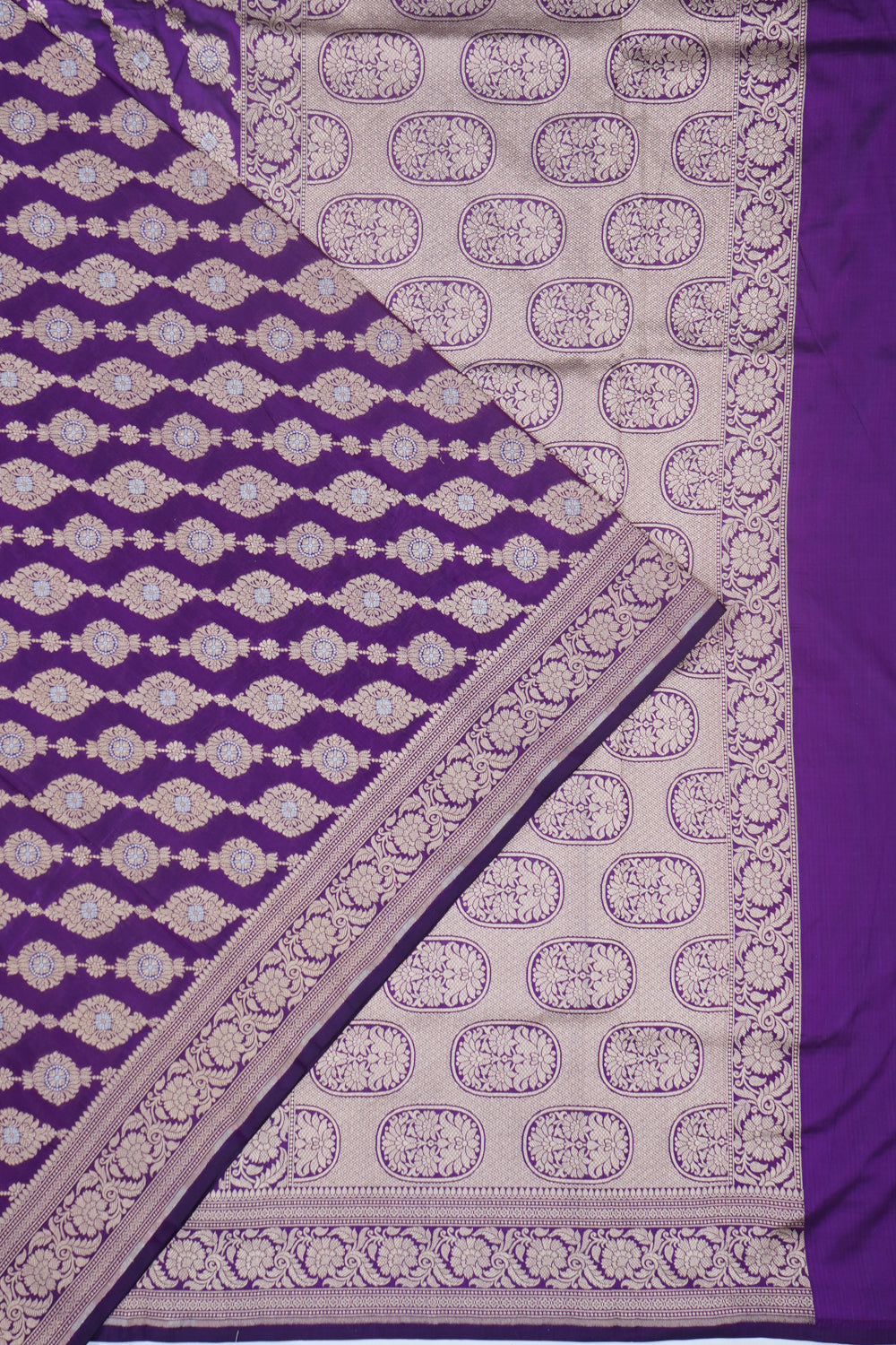 Banarasi Silk Brocade Violet Saree
