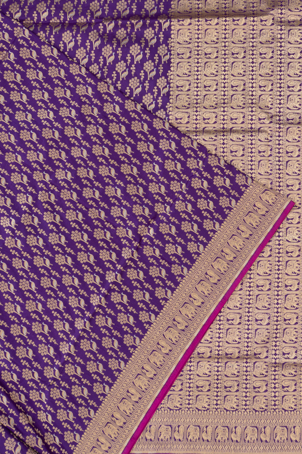 Banarasi Silk Brocade Violet Saree