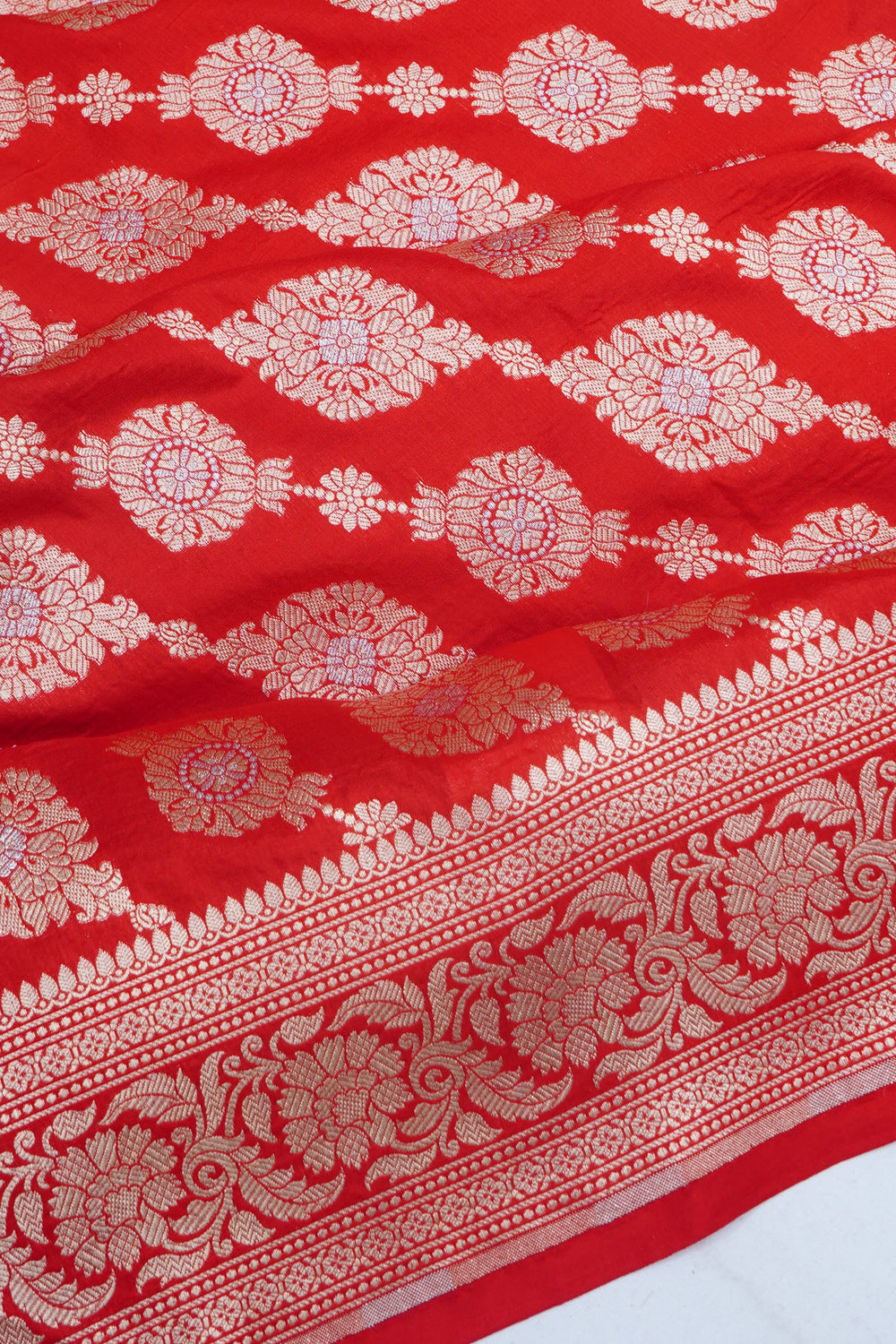 Banarasi Silk Brocade Red Saree
