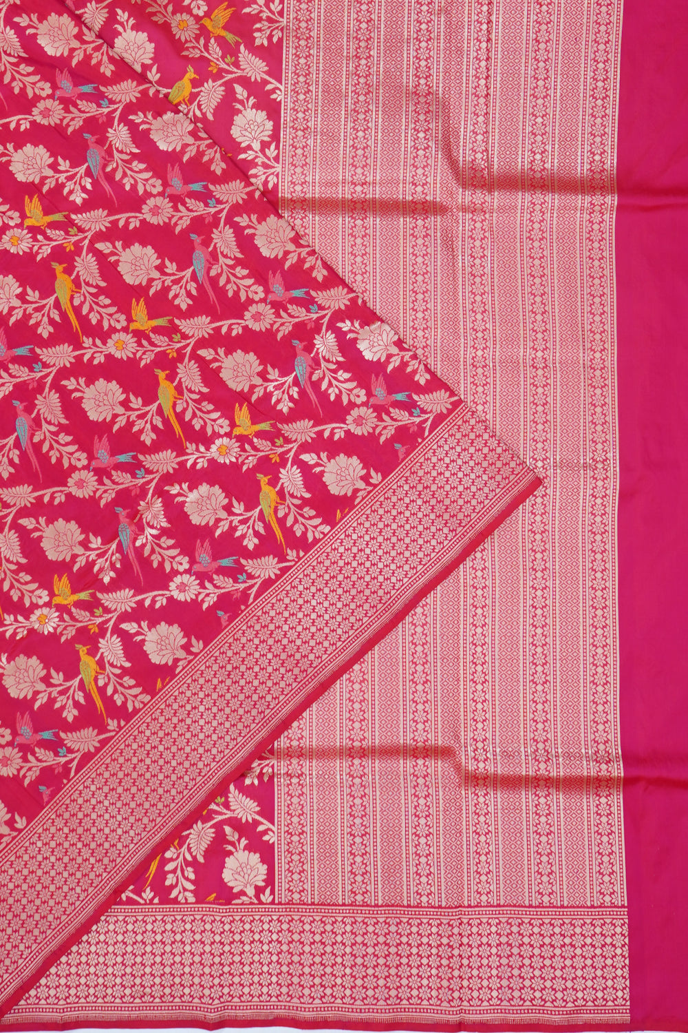 Banarasi Silk Brocade And Meenakari Pink Saree