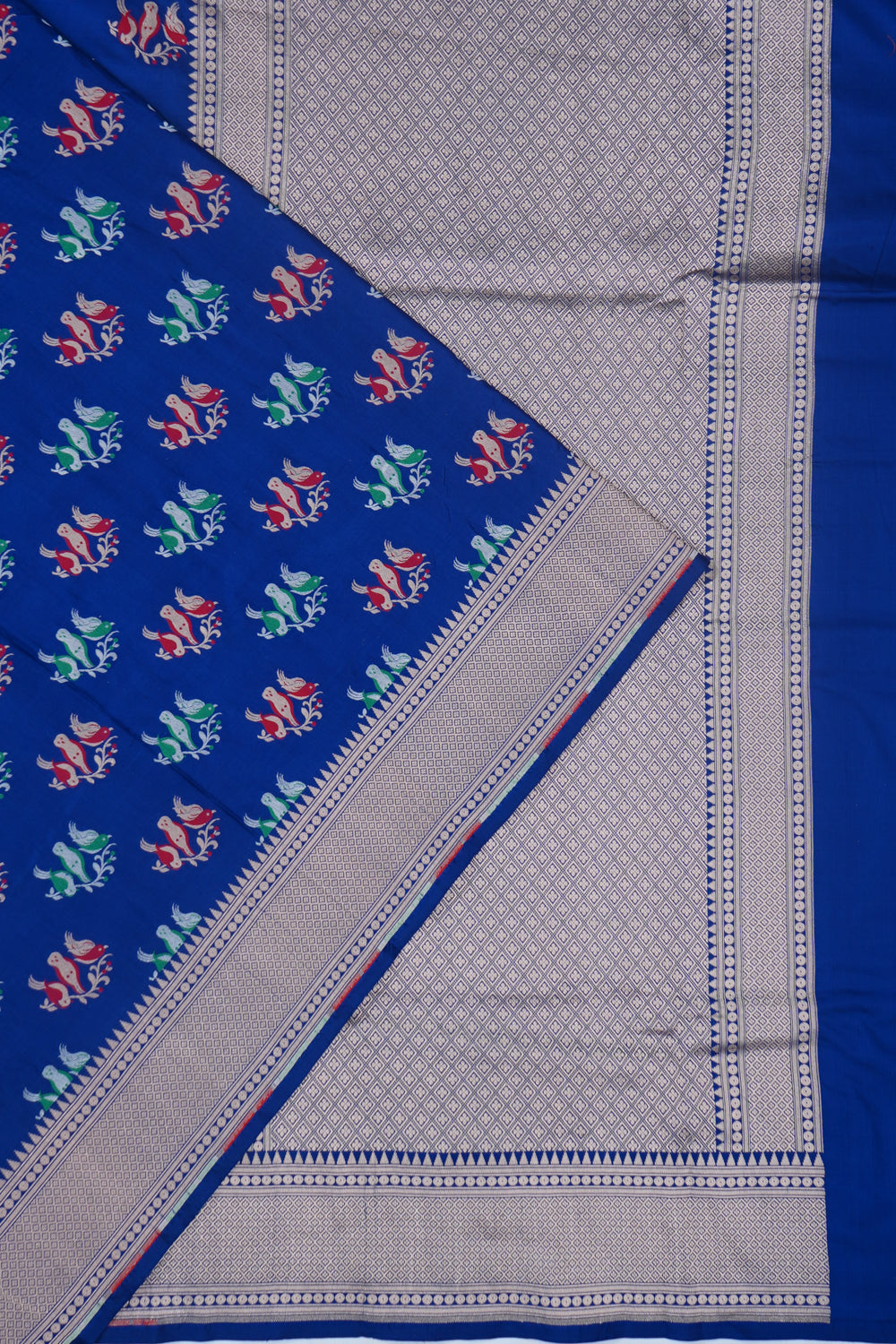 Banarasi Silk Meenakari Butta Royal Blue Saree