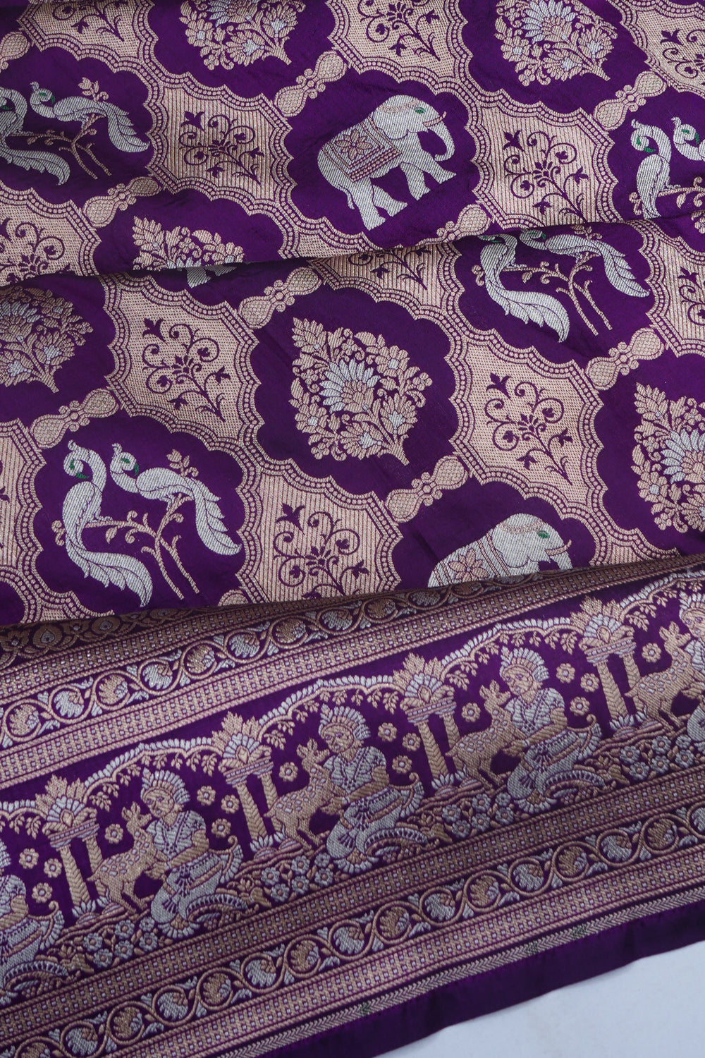 Banarasi Silk Brocade Purple Saree