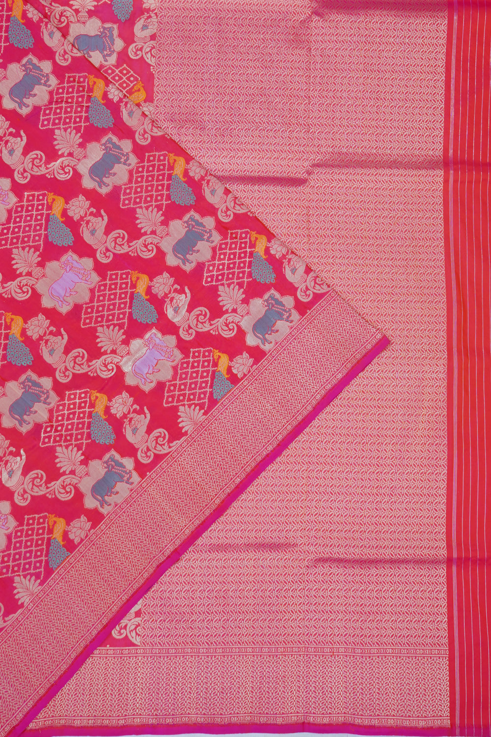 Banarasi Silk Meenakari Brocade Pink Saree