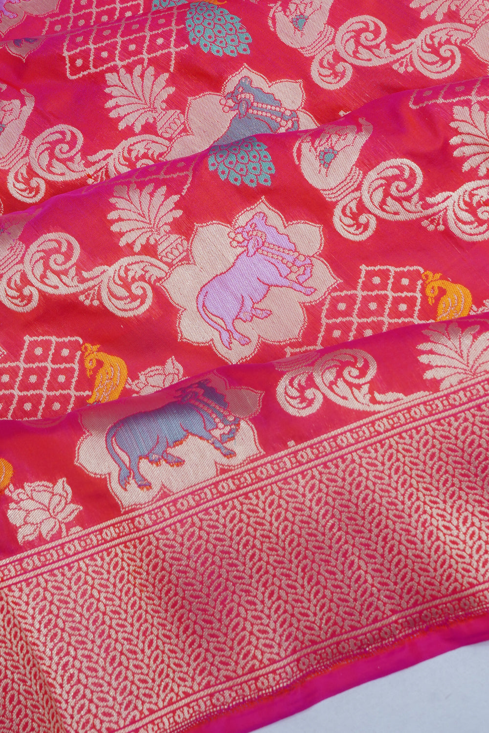 Banarasi Silk Meenakari Brocade Pink Saree