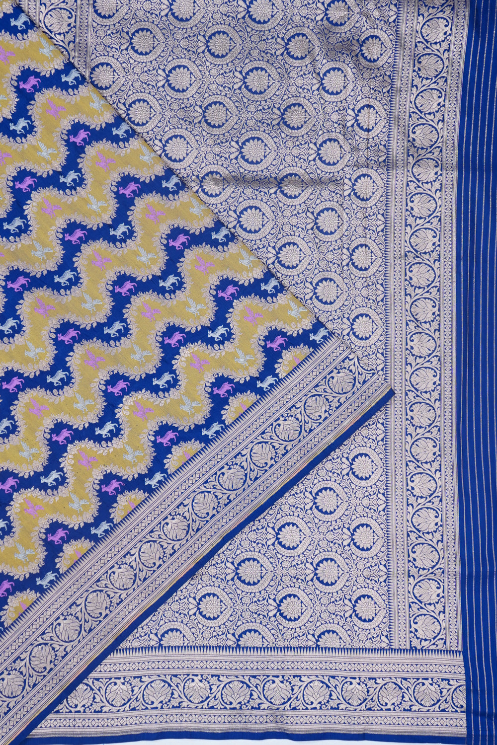 Banarasi Silk Jaal Rangkat Dark Blue Saree