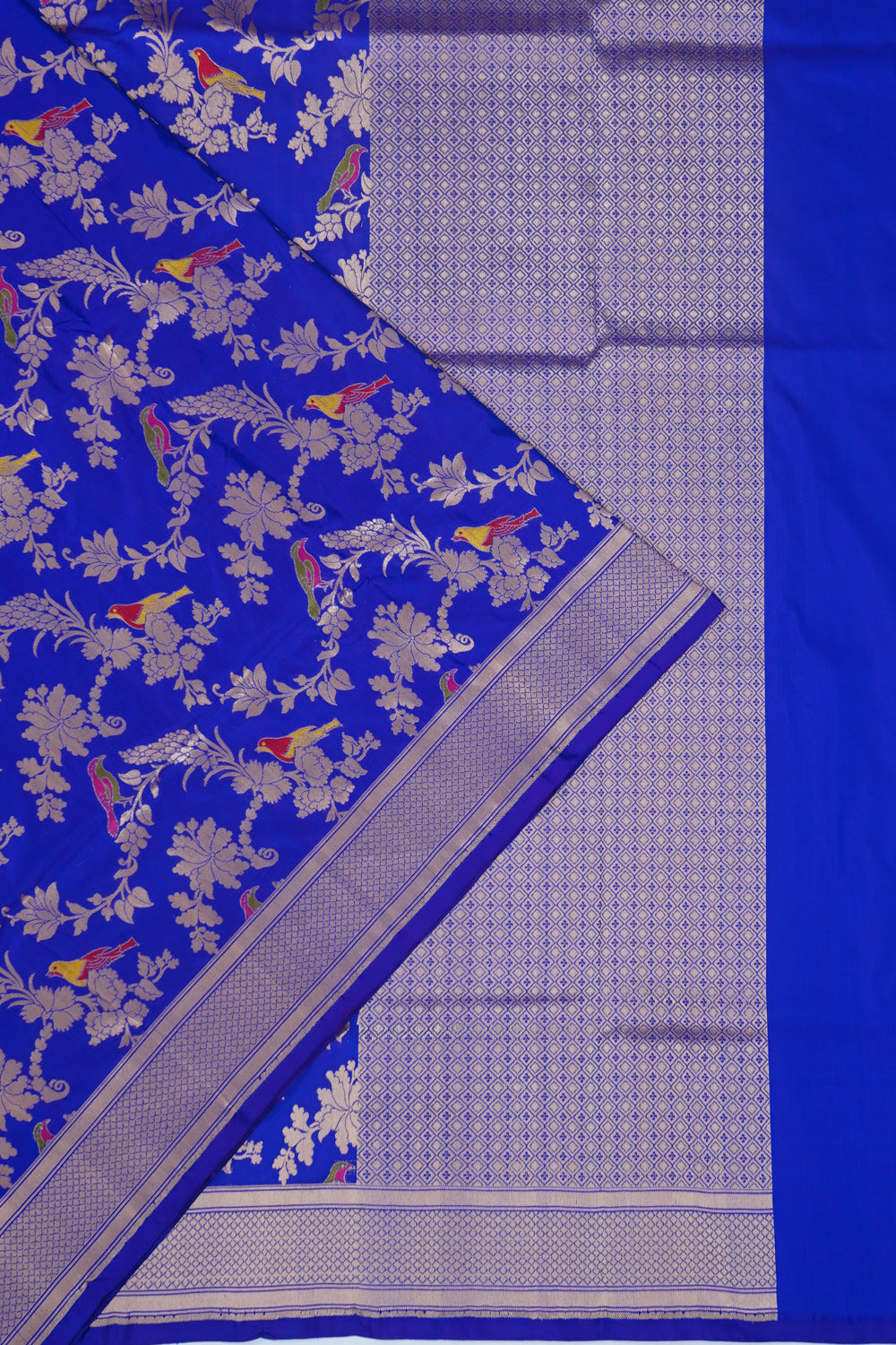 Banarasi Silk Brocade And Meenakari Royal Blue Saree
