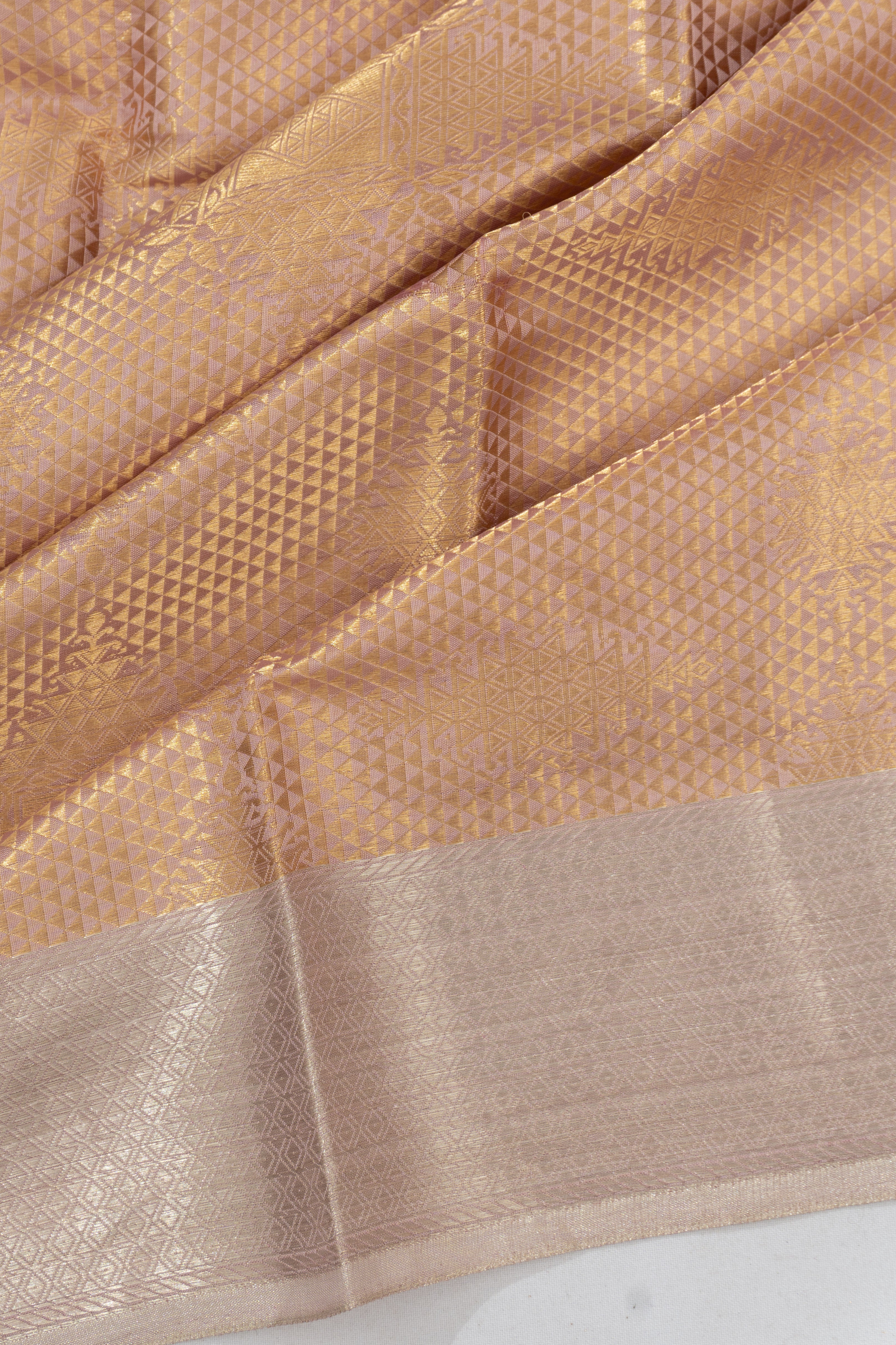 Banarasi Silk Brocade Peach Saree