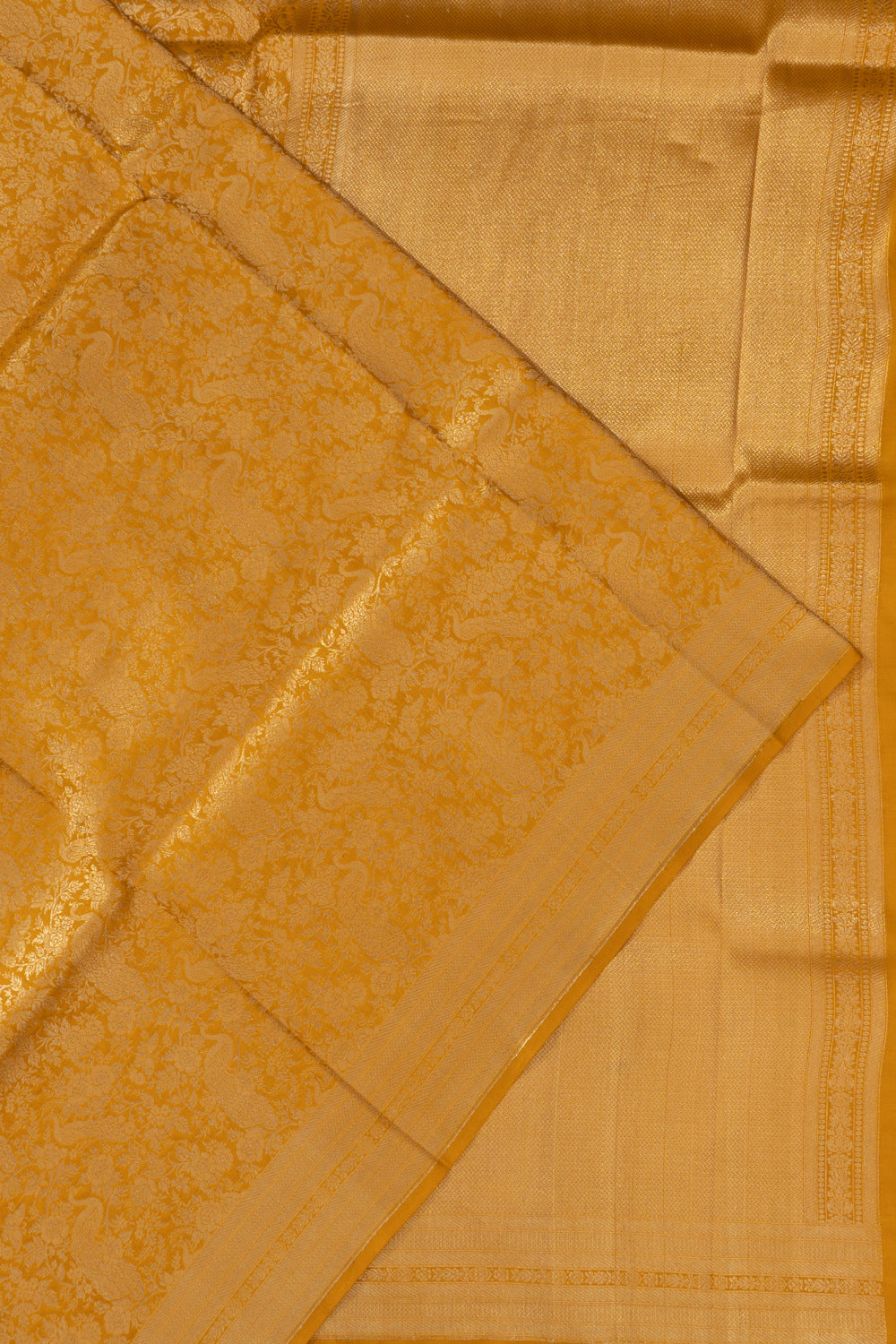 Banarasi Silk Brocade Yellow Saree